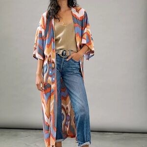 Bel Kazan Kyra Colorful Patterned Kimono Cardigan
